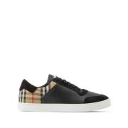 Vintage Check Zwarte Sneakers Burberry , Black , Heren