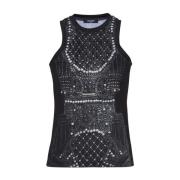 Zwarte Top voor Vrouwen Balmain , Black , Dames