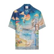 Grafische Print Cubaanse Kraag Shirt Casablanca , Multicolor , Heren