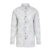 Witte Button-Up Shirt Rechte Kraag Dries Van Noten , White , Heren