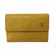 Pre-owned Leather wallets Louis Vuitton Vintage , Yellow , Dames