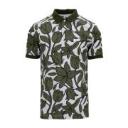 Heren Bloemen Polo Shirt met Knoop Sun68 , Multicolor , Heren