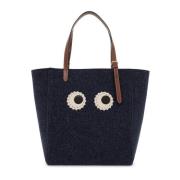 Ogen Ontwerp Vilt Tote Tas Anya Hindmarch , Blue , Dames