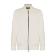 Stretch Viscose Zip-Up Sweatshirt Kiton , White , Heren