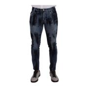 Italiaanse Designer Skinny Slim Fit Jeans Dolce & Gabbana , Multicolor...