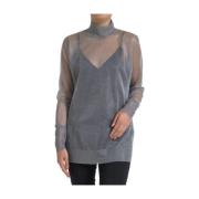 Grijze Mesh Top, Italiaanse Elegantie Dolce & Gabbana , Gray , Dames