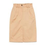 Amandel Beige Midi Rok met Voor Split A.p.c. , Beige , Dames