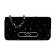 Fluwelen schoudertas Emporio Armani , Black , Dames