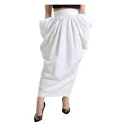 Elegante Maxi Rok met Hoge Taille Dolce & Gabbana , White , Dames