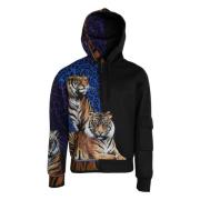 Multicolor Tijger Hoodie Dolce & Gabbana , Multicolor , Heren