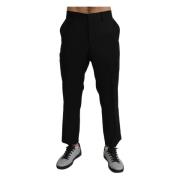 Elegante Slim Fit Formele Broek Dolce & Gabbana , Black , Heren