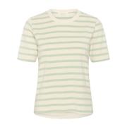 Gestreept Groen en Wit T-shirt Part Two , Multicolor , Dames