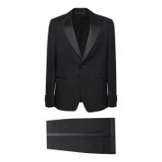 Zwart Herenpak Elegante Stijl Lardini , Black , Heren