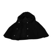 Elegante Zwarte Hooded Sjaal Wrap Dolce & Gabbana , Black , Dames