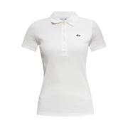 Polo shirt met logo Lacoste , White , Dames