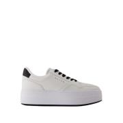 Witte Leren Sneakers - Ronde Neus Hogan , White , Dames