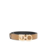 Stijlvolle Gancini Riem in Oker Bruin Salvatore Ferragamo , Brown , Da...