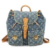 Pre-owned Denim backpacks Louis Vuitton Vintage , Blue , Dames