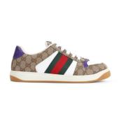 Beige Ebony Textile GG Supreme Screener Sneakers Gucci , Multicolor , ...