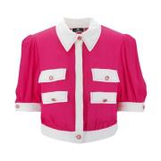 Korte mouwen knoopshirt Elisabetta Franchi , Pink , Dames