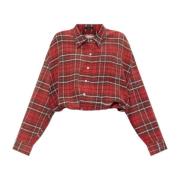 Shirt met Ruitpatroon R13 , Red , Dames