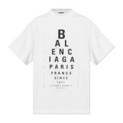 T-shirt met logo Balenciaga , White , Heren