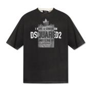 T-shirt met logo Dsquared2 , Black , Heren