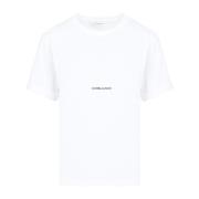 Wit Logo Katoenen T-Shirt Saint Laurent , White , Dames