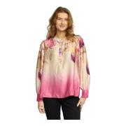 Rose Border Blouse met Smock Manchetten 2-Biz , Multicolor , Dames