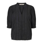 Elegante Zwarte Blouse met Moderne Details RUE de Femme , Black , Dame...