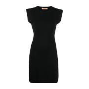 Stretch Gebreide Jurk in Noir Yves Salomon , Black , Dames