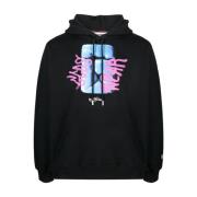 Zwarte Graffiti Loose Hoodie Gcds , Black , Heren