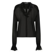 Zwarte Overhemd Stijlvolle Modieuze Kleding Dolce & Gabbana , Black , ...