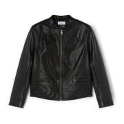 Blousonjack van gecoate stof met vormgevende snitten Motivi , Black , ...