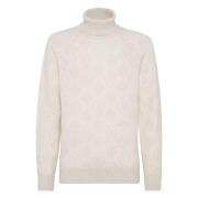 Stijlvolle Turtleneck Sweater Brunello Cucinelli , Beige , Heren