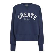 Spellbound Sweatshirt met Retro College Vibes MOS Mosh , Blue , Dames