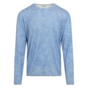 Gebreide C Hals Trui Etro , Blue , Heren