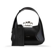 Luxe leren handtas met magnetische sluiting Alexander McQueen , Black ...