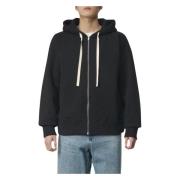 Ritssluiting Hoodie Sweatshirt Jil Sander , Black , Heren