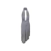 Gouden Hardware Asymmetrische Rits Jurk Elisabetta Franchi , Gray , Da...