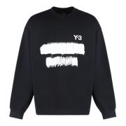 Katoenen sweatshirt met voorprint Y-3 , Black , Heren