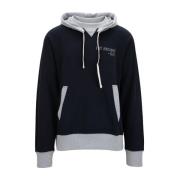 Hoodie van katoen met trekkoord Fay , Black , Heren