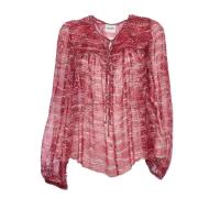 Rode Gerimpelde Top Advika Isabel Marant , Red , Dames