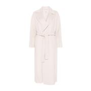 Beige Wollen Jas Klassieke Revers Max Mara , Beige , Dames