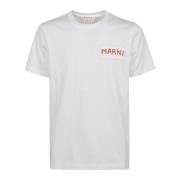 Casual katoenen T-shirt voor mannen Marni , White , Heren