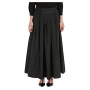 Zwarte Taft Geplooide Rok Max Mara Studio , Black , Dames