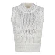 Wit Topkleding Elegant Katoen Polyamide Ermanno Scervino , White , Dam...