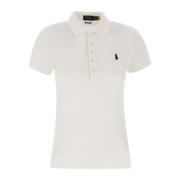 Wit Katoenen Poloshirt met Logo Polo Ralph Lauren , White , Dames