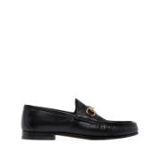 Zwarte leren Horsebit Loafers Gucci , Black , Dames