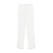 Witte Broek met Logo Plaque Patrizia Pepe , White , Dames